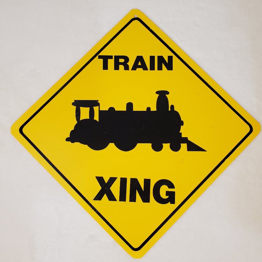 Train Crossing Sign TRAIN XING Kids Boys Room Wall Decor Train Party Decorations
